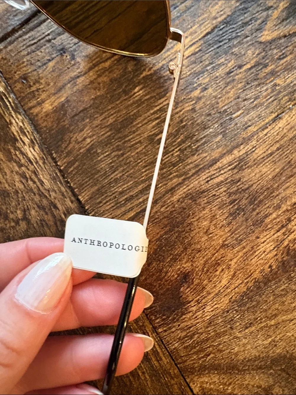 Anthropologie Gold Frame Sunglasses with Yellow-Orange Lenses